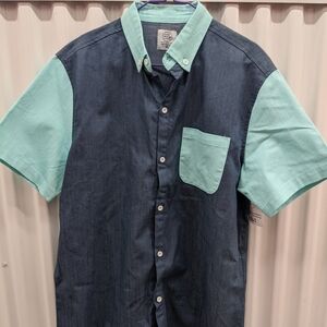 Antler and Woods Men's Blue Short Sleeve Button Down Shirt Size M